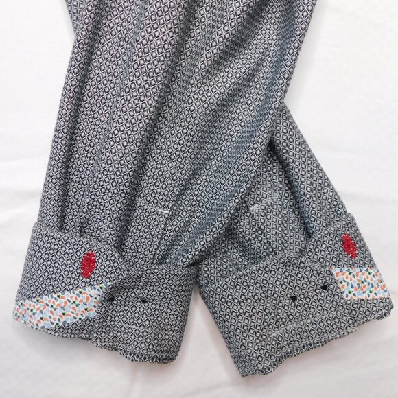 Robert Graham Black & White Diamond Patterned Dress Shirt | Fitted | EUC | 17 43 - Picture 5 of 14